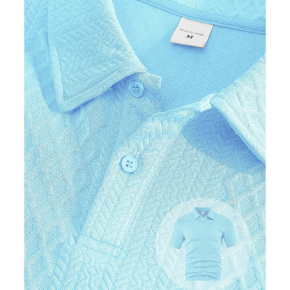 🥳HEISSER SALE 2026🥳💞50.000+ VERKAUFT! Herren-Zweiteiler mit Rautenstruktur: Kurzarmhemd mit Kragen & Shorts mit Kordelzug