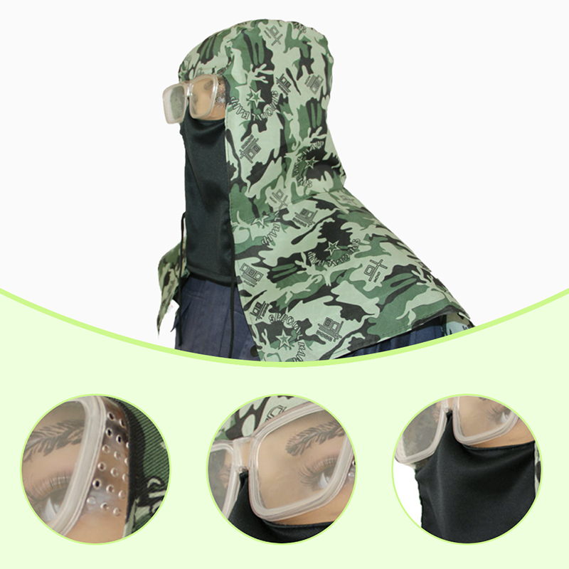 Alleskönner Outdoor-Staubschutz-Poncho mit Kapuze, Gesichtsmaske & Anti-Beschlag-Brille