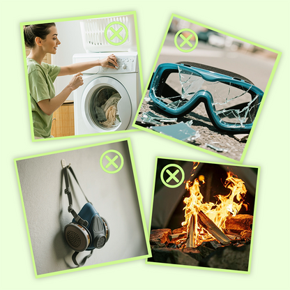 Alleskönner Outdoor-Staubschutz-Poncho mit Kapuze, Gesichtsmaske & Anti-Beschlag-Brille