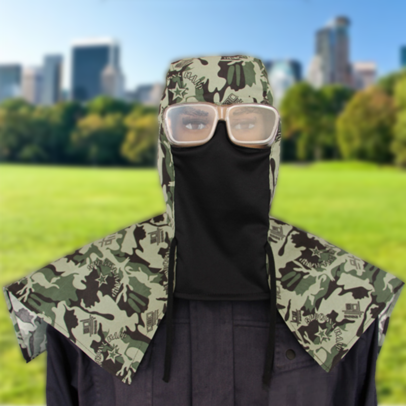 Alleskönner Outdoor-Staubschutz-Poncho mit Kapuze, Gesichtsmaske & Anti-Beschlag-Brille