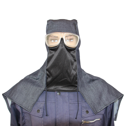 Alleskönner Outdoor-Staubschutz-Poncho mit Kapuze, Gesichtsmaske & Anti-Beschlag-Brille