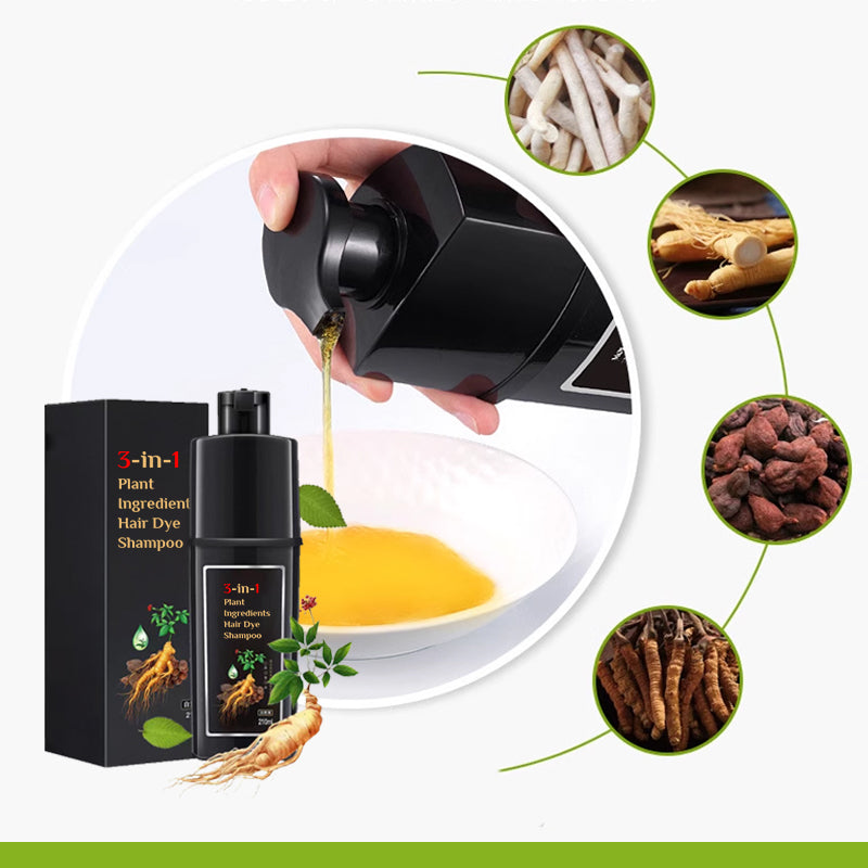 🥳HEISSER SALE 2026🥳💞50.000+ VERKAUFT!👵❤️  Pflanzliche Inhaltsstoffe Haarfärbemittel Shampoo – Schwarz
