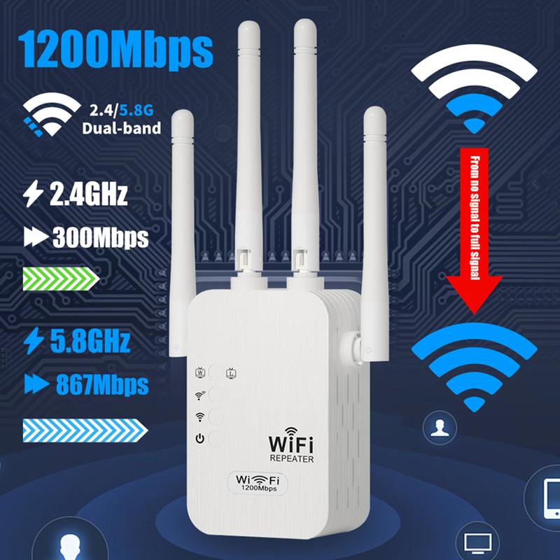🎁Letzter Tag: 50 % Rabatt! WLAN-Verstärker – 1200 Mbit/s, Dualband (5 GHz / 2,4 GHz) 📶 Maximale Signalverstärkung – stabile Verbindung im ganzen Haus!