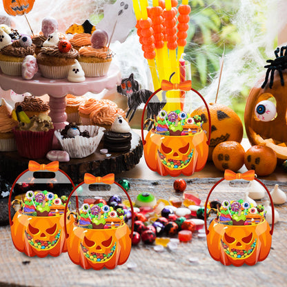 💥  🎃 Halloween-Geschenktüten – 10 Stück, transparentes Kürbis-Design. Mit Reißverschluss & stabilem Henkel. PP-Material. Perfekt für Trick-or-Treat & Party-Goodies 🍬