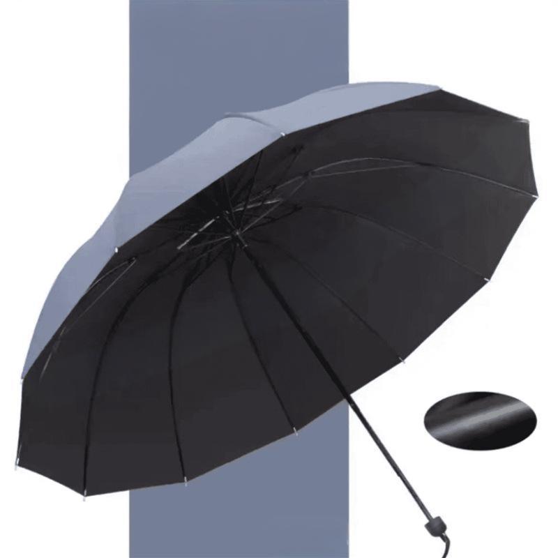 12-fach gefaltbarer, großer, windfester Regenschirm