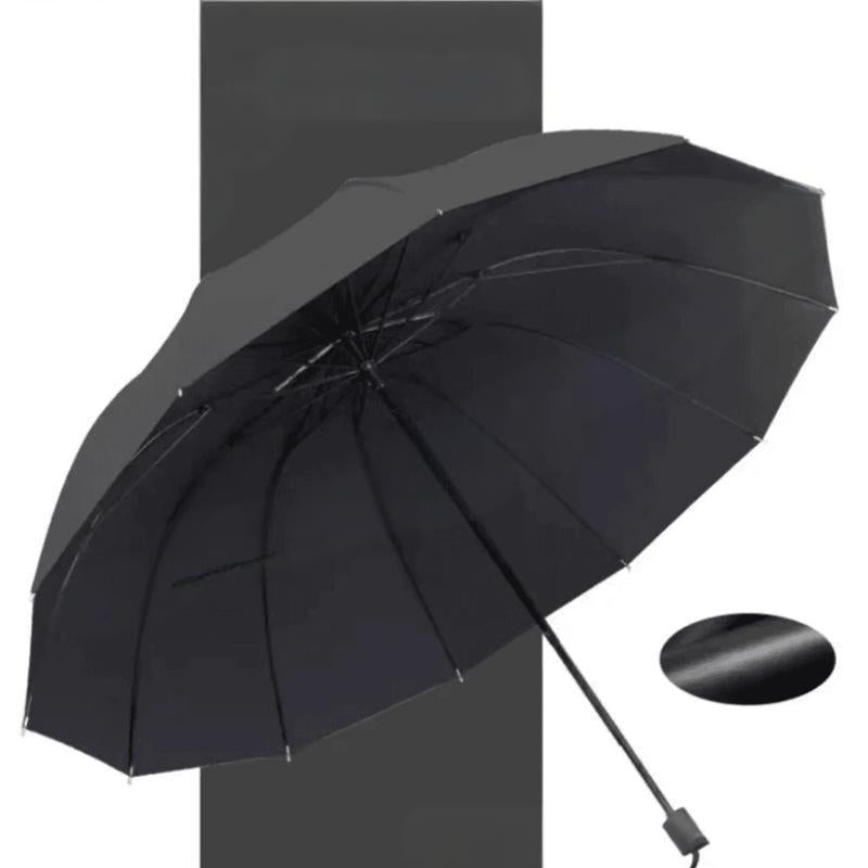 12-fach gefaltbarer, großer, windfester Regenschirm