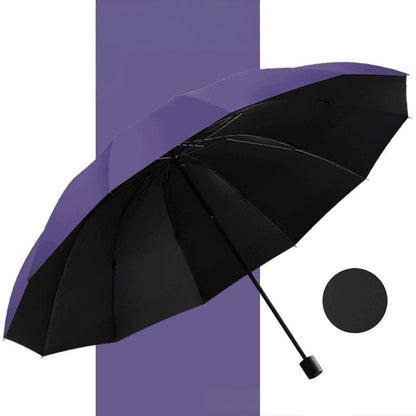 12-fach gefaltbarer, großer, windfester Regenschirm
