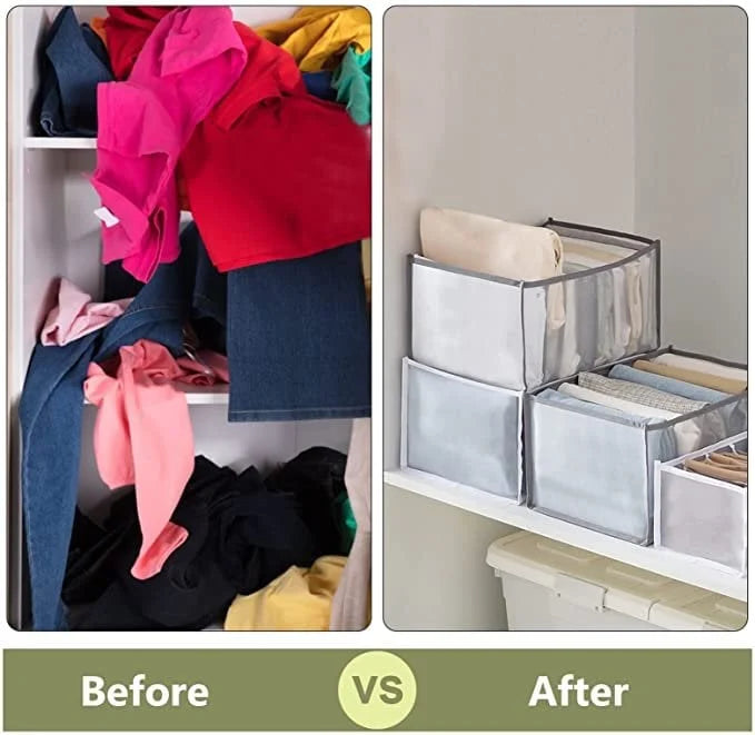 🔥 🎁7-Fächer-Kleiderorganizer für Schublade und Kleiderschrank