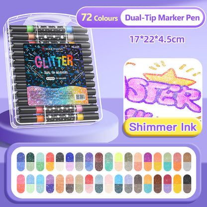 🔥Heißer Verkauf 50 % RABATT🎁Dual-Tip Glitter Marker Pen