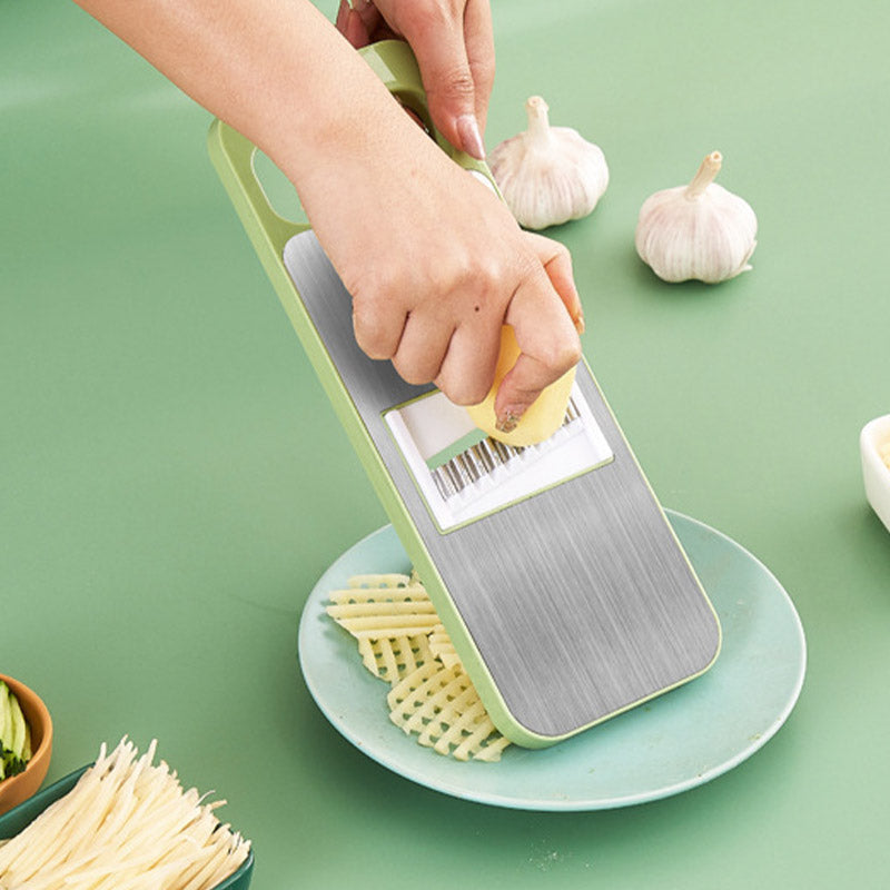 🔪 Multifunctional Kitchen Chopper with Hand Guard – 5 Blades, Non-Slip Base & Quick Vegetables Chopping 🥕⚠️📦