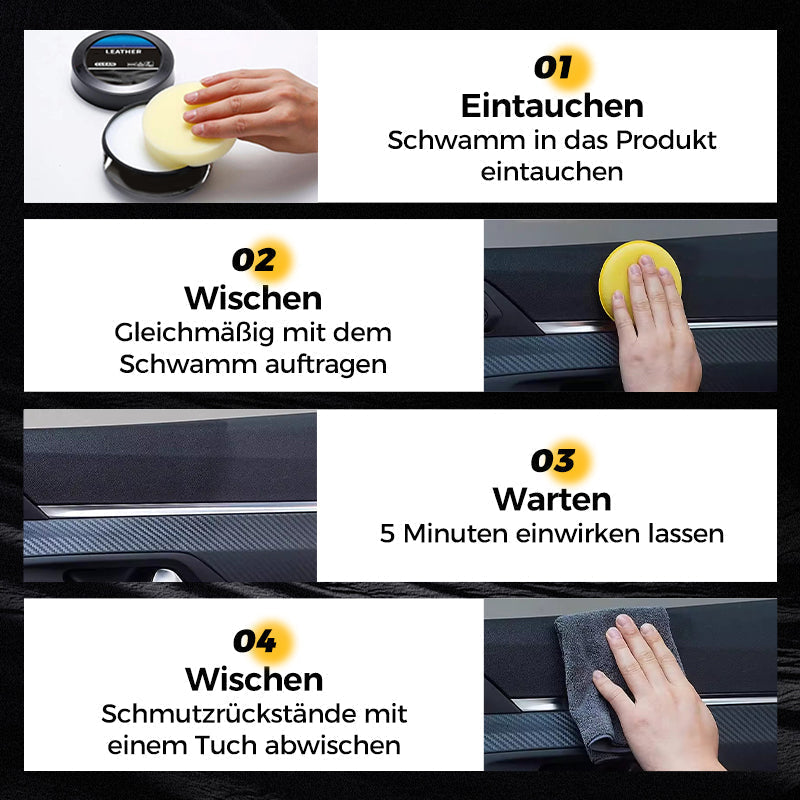 ✨ Reinigungs- & Pflegecreme für Leder - Tiefenreinigung mit Natürlichen Ölen für Möbel, Autositze & Accessoires 🛋️🌟
