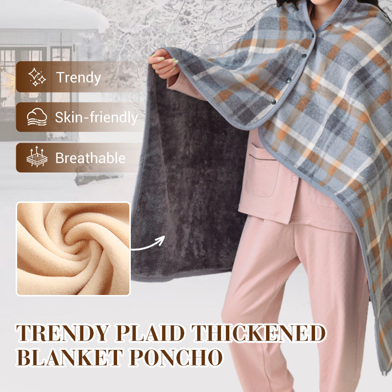 Trendiger, karierter, dicker Deckenponcho