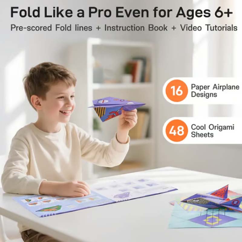 ✈️ ✨ Kreatives DIY-Papierfliegerset - Baue & Starte 10 Modelle, Pädagogisches STEM-Spielzeug für Kinder 6-12 Jahre 🧠🎯