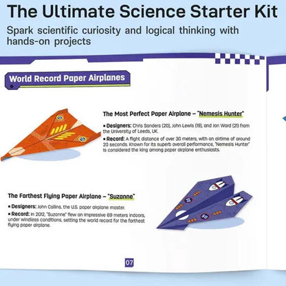 ✈️ ✨ Kreatives DIY-Papierfliegerset - Baue & Starte 10 Modelle, Pädagogisches STEM-Spielzeug für Kinder 6-12 Jahre 🧠🎯