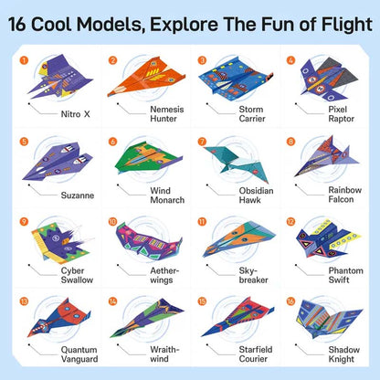 ✈️ ✨ Kreatives DIY-Papierfliegerset - Baue & Starte 10 Modelle, Pädagogisches STEM-Spielzeug für Kinder 6-12 Jahre 🧠🎯