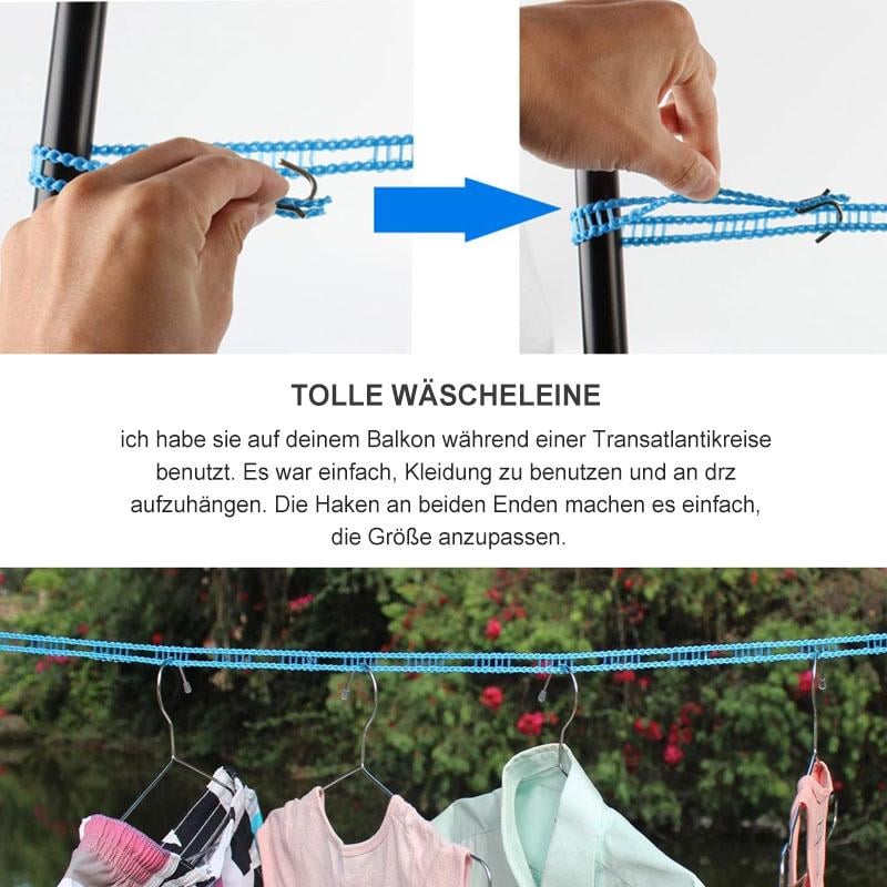 🧺 50% RABATT! 🔥 Rutschfeste Wäscheleine – Langlebig & UV-beständig – Perfekt für Balkon, Garten oder Waschküche – hält Kleidung sicher an Ort und Stelle ☀️