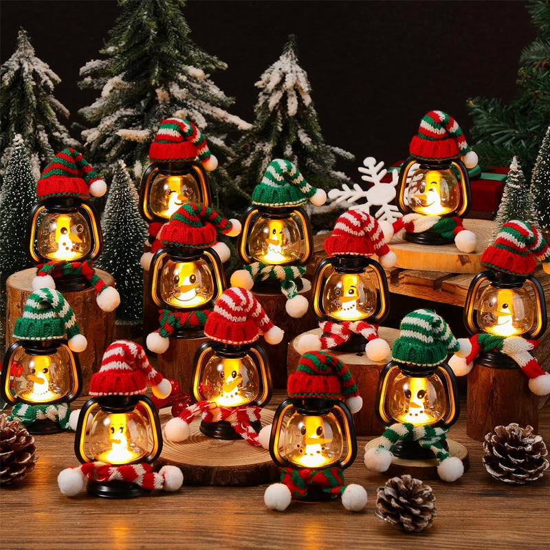 🔥Solange der Vorrat reicht 40 % Rabatt!🎉Weihnachtsdekoration Mini-Schneemann-Laterne mit Mützen und Schals