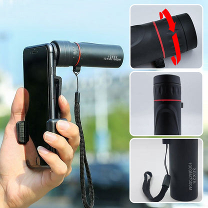🔭 50% RABATT JETZT! ✨ Tragbares Monokularteleskop für Draußen - 12x50 Vergrößerung mit Smartphone-Adapter für Abenteuer 🌄📱