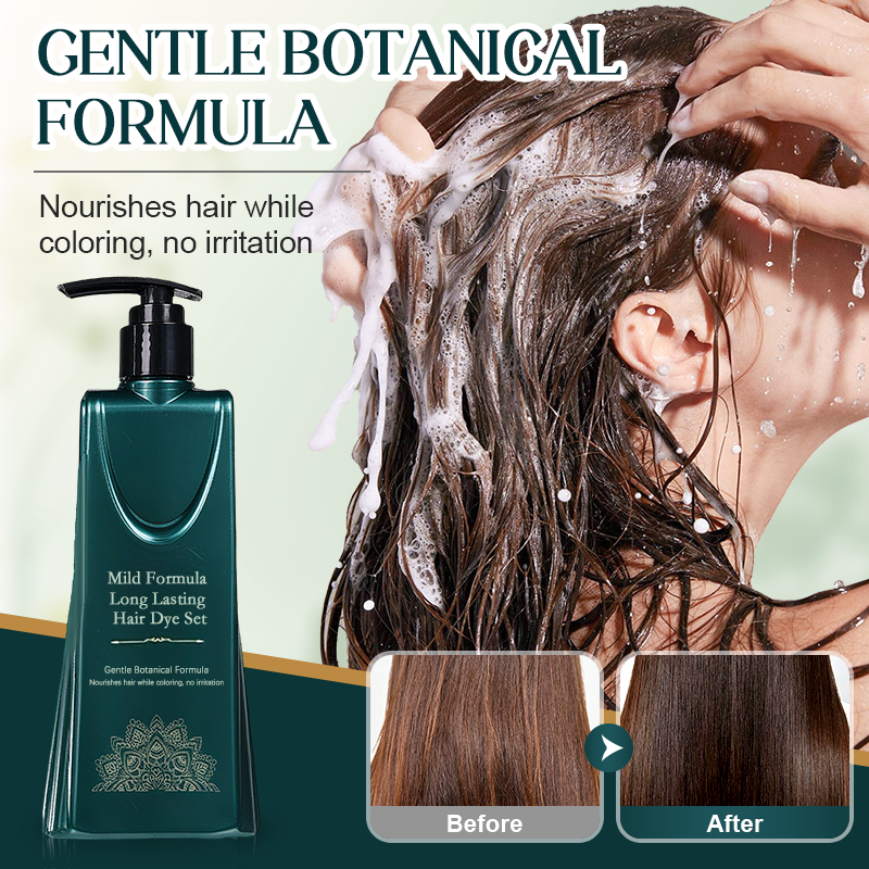 💇‍♀️ KAUFE 2, ERHALTE 1 GRATIS! 🌈 Langzeit-Haarfarben-Set - Graue Haare abdecken ohne Kopfhautschäden ✨🧴