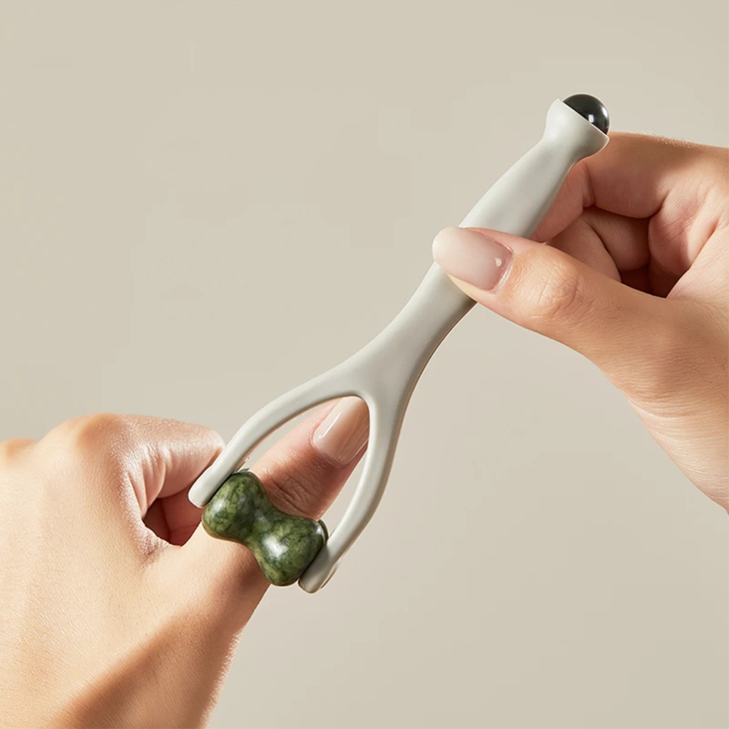 🔥Solange der Vorrat reicht 50 % Rabatt!🎉Naturstein-Massageset: Schabbrett, Fingerclip und eiförmiges Massagegerät