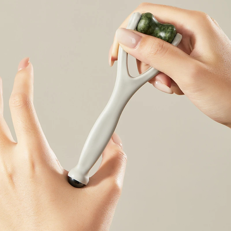 🔥Solange der Vorrat reicht 50 % Rabatt!🎉Naturstein-Massageset: Schabbrett, Fingerclip und eiförmiges Massagegerät