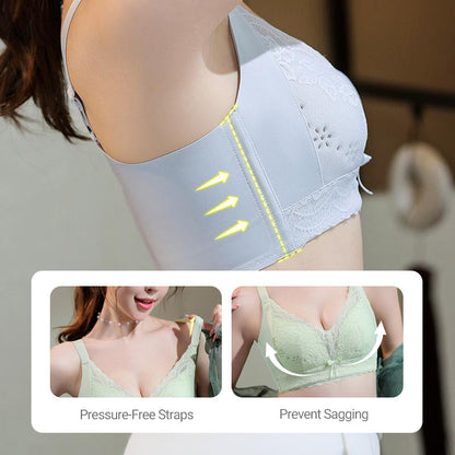 Atmungsaktiver, bügelloser Minimizer-BH aus Spitze für Damen