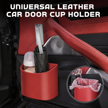 🥳HEISSER VERKAUF 2026🥳💞ÜBER 50.000 VERKAUFT!🚗🧺Getränkehalter aus Leder für die Autotür – Breite Öffnung, Getränke und Handy sind leicht zu erreichen. Sicherer Halt durch Clip-Befestigung. PU-Leder, robust und stilvoll. 🛡️✨