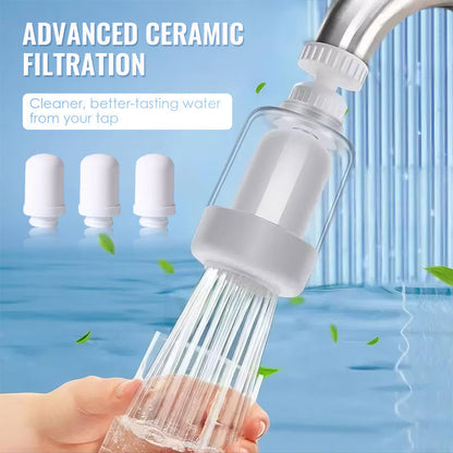 💧360° drehbarer Wasserhahnfilter ✅Zweistufiger Wasserauslassfilter für die Küche