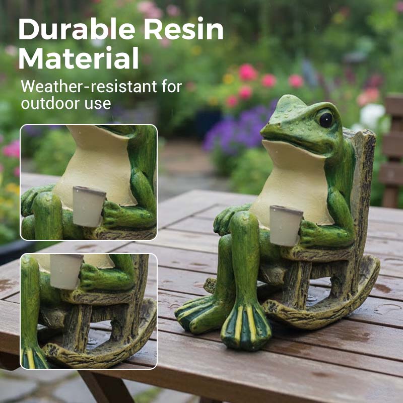 🐸 KAUFE 3, ERHALTE 1 GRATIS! ☀️ Solarbetriebene Schaukelstuhl-Frosch-Dekoration – Bewegungsaktiviert, Wetterfest & Perfekt Für Garten, Terrasse & Balkon 🏡