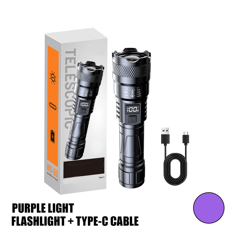 🎅Weihnachts-Sonderangebot: 50 % Rabatt🎁LED Strong Light Einziehbare Taschenlampe