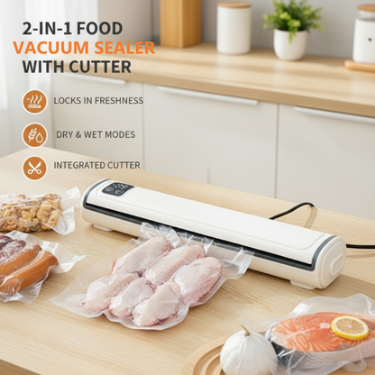 🎄 Weihnachts-Special-Angebot! ⚡ 2-in-1 Lebensmittel-Vakuumierer mit integriertem Cutter
