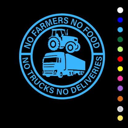 ⚡⚡50% RABATT!!! 🚜Auto-Aufkleber: 🌾Keine Bauern, keine Lebensmittel – keine LKWs, keine Lieferungen🚛