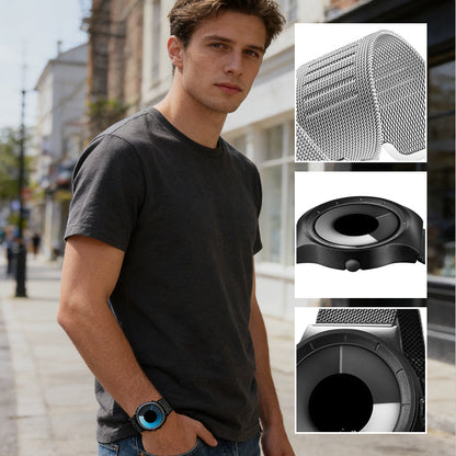 ✨🎅Weihnachtsangebote – Nur für kurze Zeit!⏰Futuristische, minimalistische Herrenuhr mit kreativem Drehscheiben-Zifferblatt