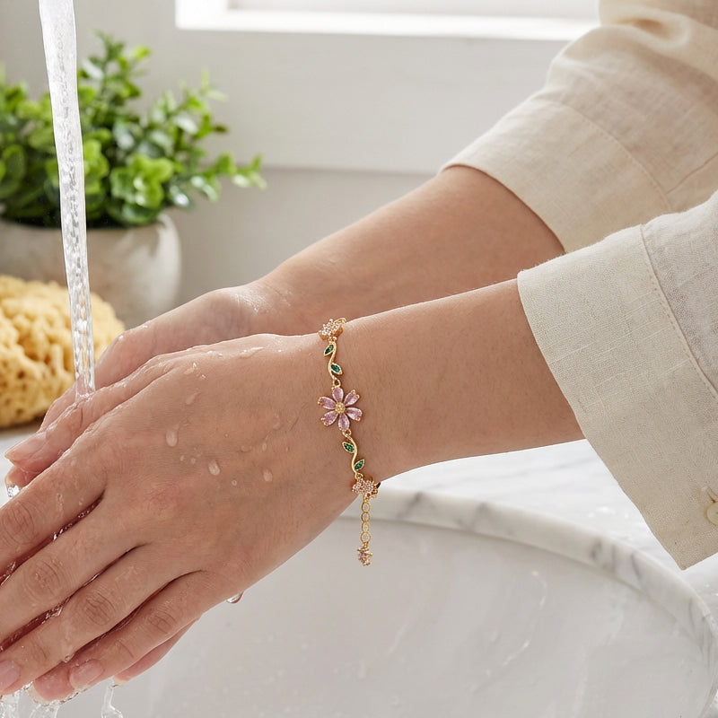 Fröhliches Neujahr! 50% auf alles 🎊⏰Damenarmband mit Kirschblüten-Strass🌸