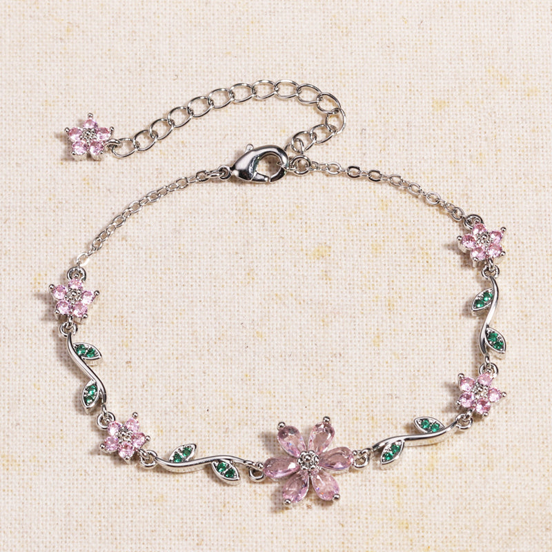 Fröhliches Neujahr! 50% auf alles 🎊⏰Damenarmband mit Kirschblüten-Strass🌸
