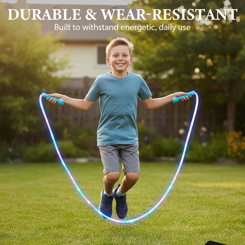 🌟✨ LED-Leuchtseil zum Springen – Mit 3 einstellbaren Modi & stoßfestem Design für langanhaltenden Spielspaß! 💡🏃‍♀️ Perfekt für Outdoor-Aktivitäten, nachhaltig mit wiederaufladbarem Akku. 🌿