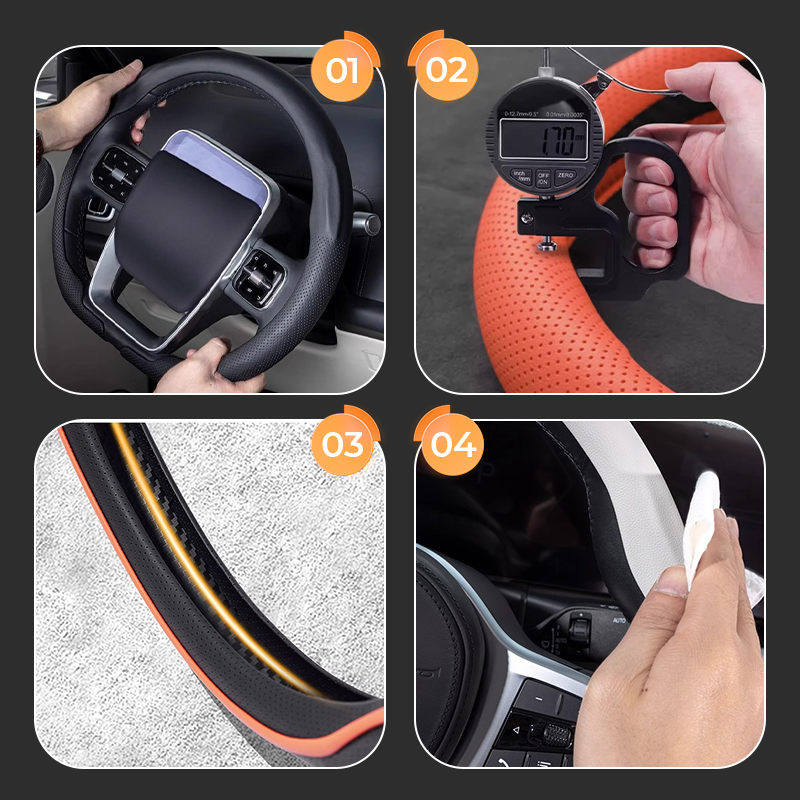 🚗 ✨Ultradünne Lenkradhülle Universal – Rutschfest & Luxuriös für Jedes Auto