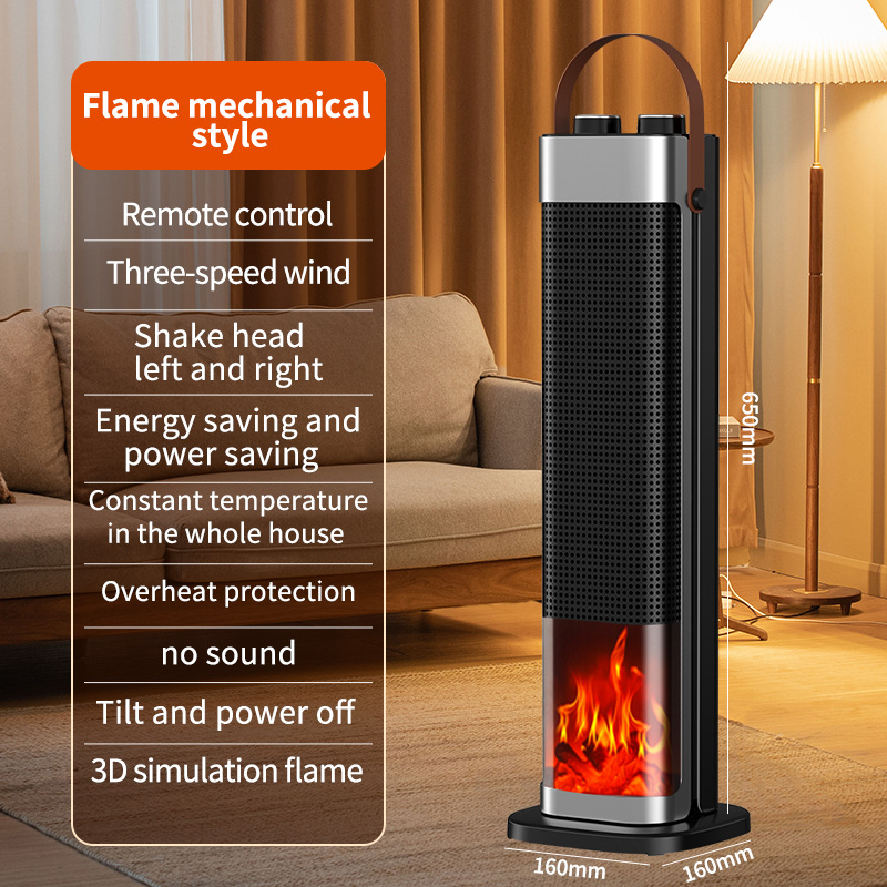 🔥[Nur 1 kWh pro Woche] Premium 3D-Kamin Heizlüfter | 3 Sek. Schnellheizung | A+++ KI-Energiesparmodus