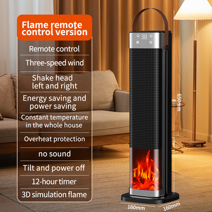 🔥[Nur 1 kWh pro Woche] Premium 3D-Kamin Heizlüfter | 3 Sek. Schnellheizung | A+++ KI-Energiesparmodus