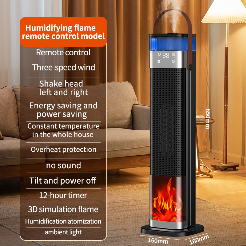 🔥[Nur 1 kWh pro Woche] Premium 3D-Kamin Heizlüfter | 3 Sek. Schnellheizung | A+++ KI-Energiesparmodus