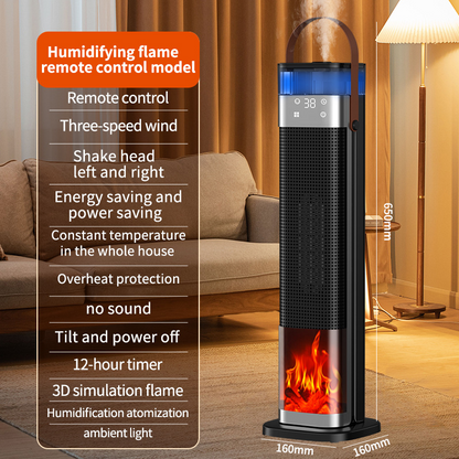 🔥[Nur 1 kWh pro Woche] Premium 3D-Kamin Heizlüfter | 3 Sek. Schnellheizung | A+++ KI-Energiesparmodus