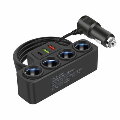 🎉 Neujahrsgeschenk – 50% RABATT!🚗 7-in-1 Zigarettenanzünder-Adapter: 4x Steckdosen + 3x Schnellladung – stabil & sicher für PKW/LKW