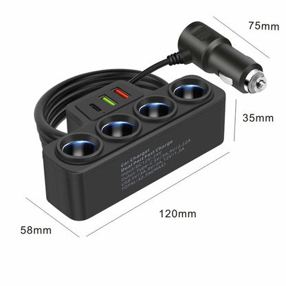 🎉 Neujahrsgeschenk – 50% RABATT!🚗 7-in-1 Zigarettenanzünder-Adapter: 4x Steckdosen + 3x Schnellladung – stabil & sicher für PKW/LKW