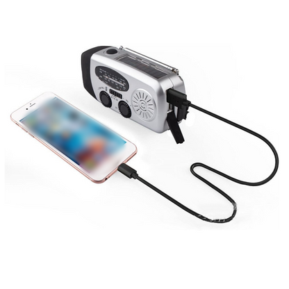 ⏳ Solar-Kurbelradio mit AM/FM-Empfang – 3-LED-Taschenlampe, USB-Notladefunktion und 600-mAh-Akku-Gcom
