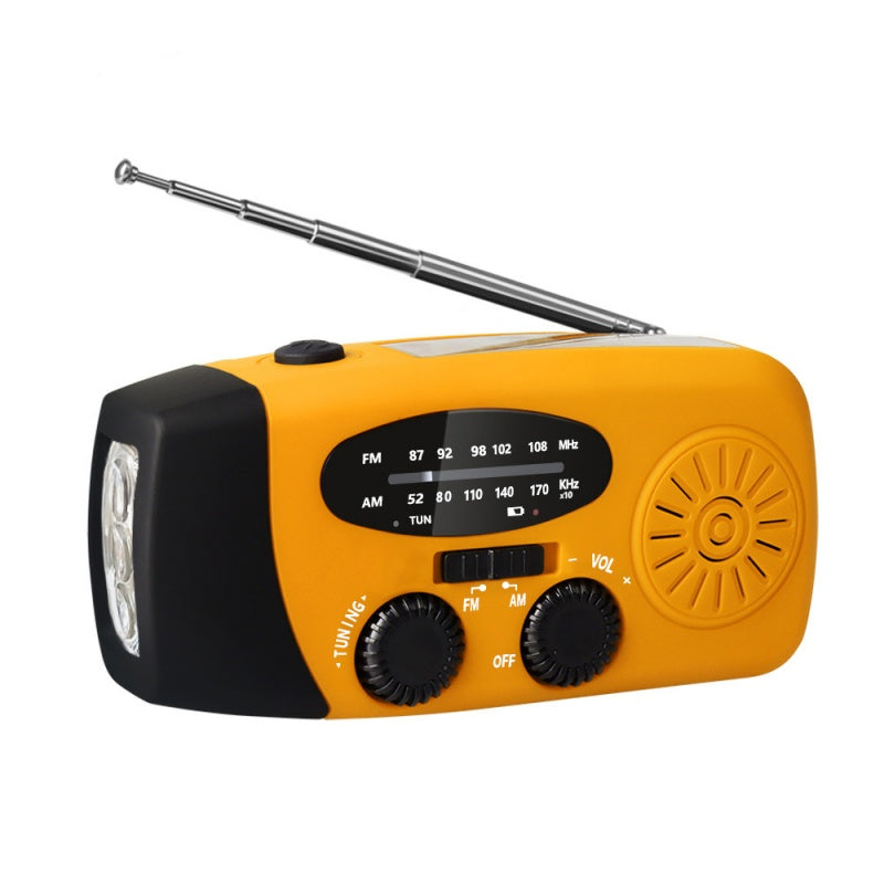 ⏳ Solar-Kurbelradio mit AM/FM-Empfang – 3-LED-Taschenlampe, USB-Notladefunktion und 600-mAh-Akku-Gcom