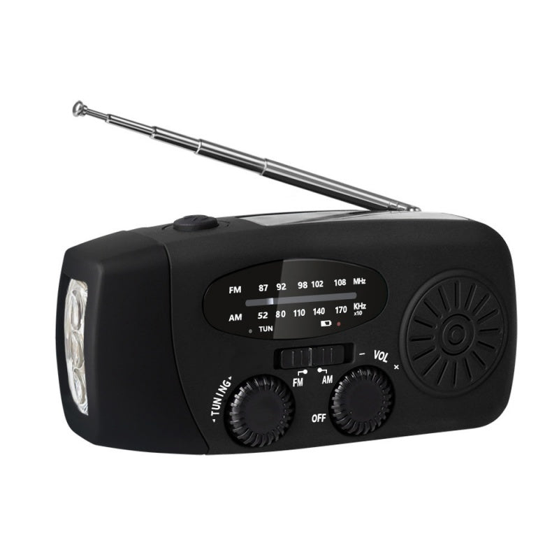 ⏳ Solar-Kurbelradio mit AM/FM-Empfang – 3-LED-Taschenlampe, USB-Notladefunktion und 600-mAh-Akku-Gcom