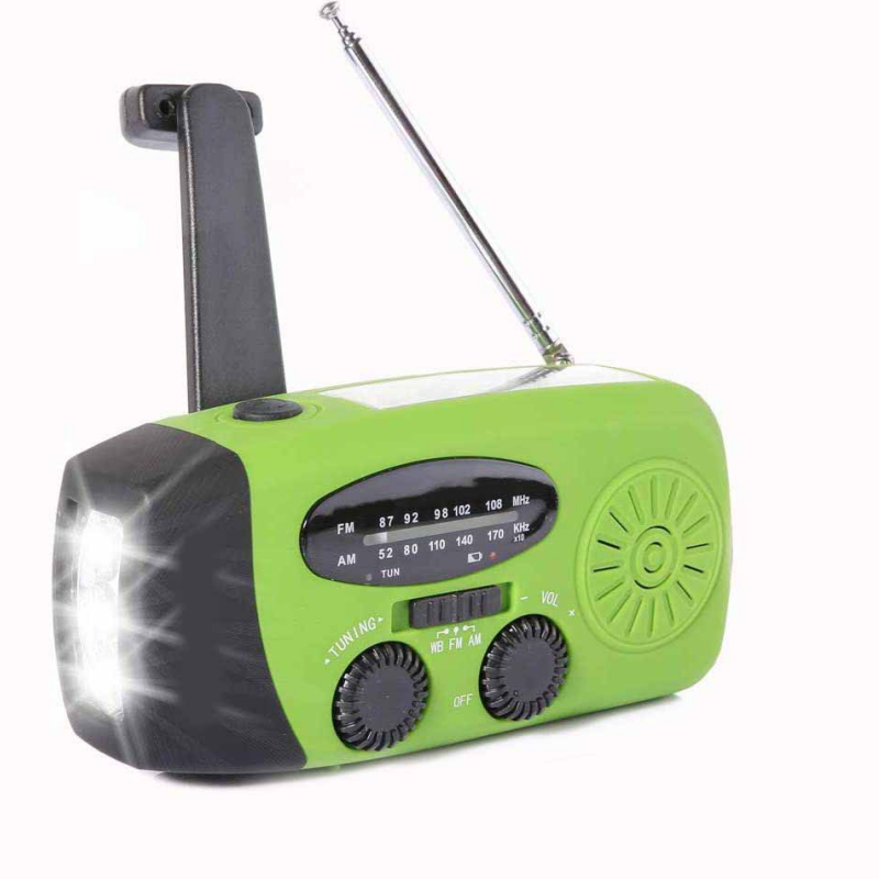 ⏳ Solar-Kurbelradio mit AM/FM-Empfang – 3-LED-Taschenlampe, USB-Notladefunktion und 600-mAh-Akku-Gcom