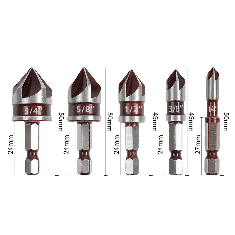 ✨ Hochkarbonstahl-Senkbohrer-Set — Professioneller Präzisionsbohrer für Holz und Metall! ✨