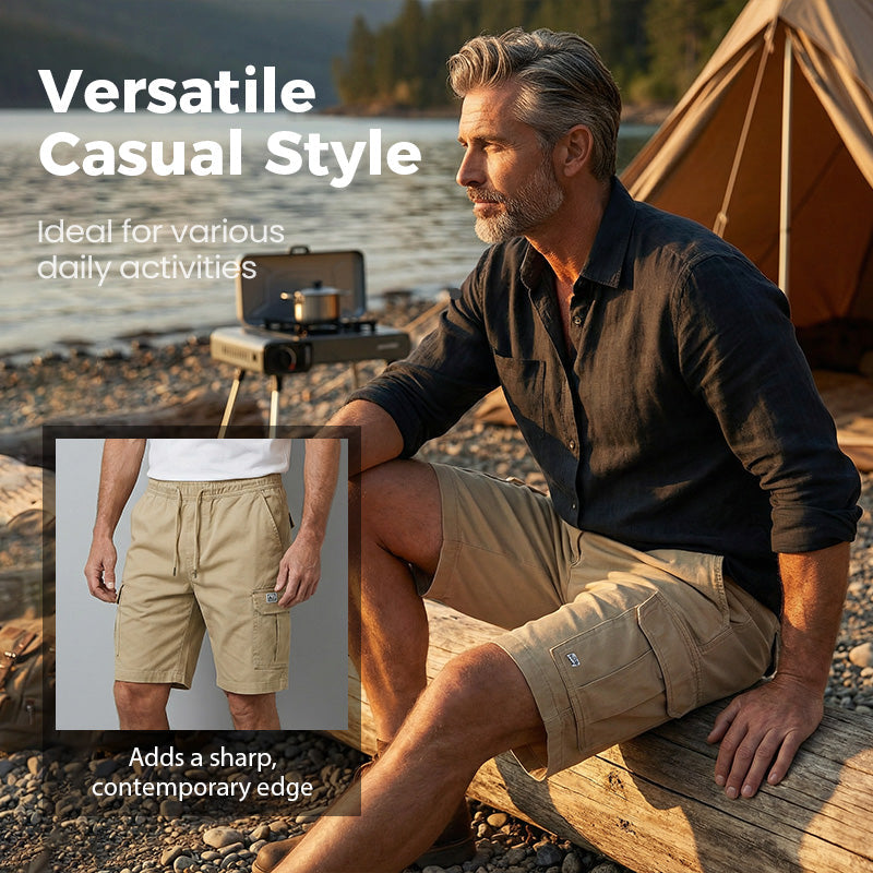 Leichte Cargoshorts – Atmungsaktives Material, knielang. Sichere Taschen für Handy und Schlüssel. Bequem den ganzen Tag. ✅☀️