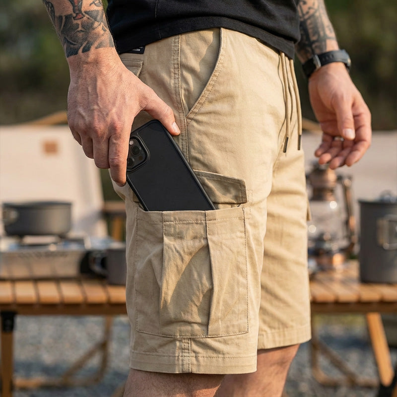 Leichte Cargoshorts – Atmungsaktives Material, knielang. Sichere Taschen für Handy und Schlüssel. Bequem den ganzen Tag. ✅☀️